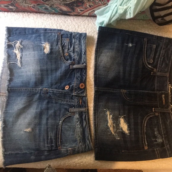 2 American Eagle jean skirts size 2 - Picture 1 of 4